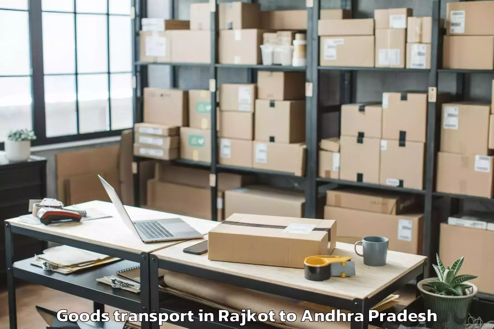 Hassle-Free Rajkot to Piduguralla Goods Transport